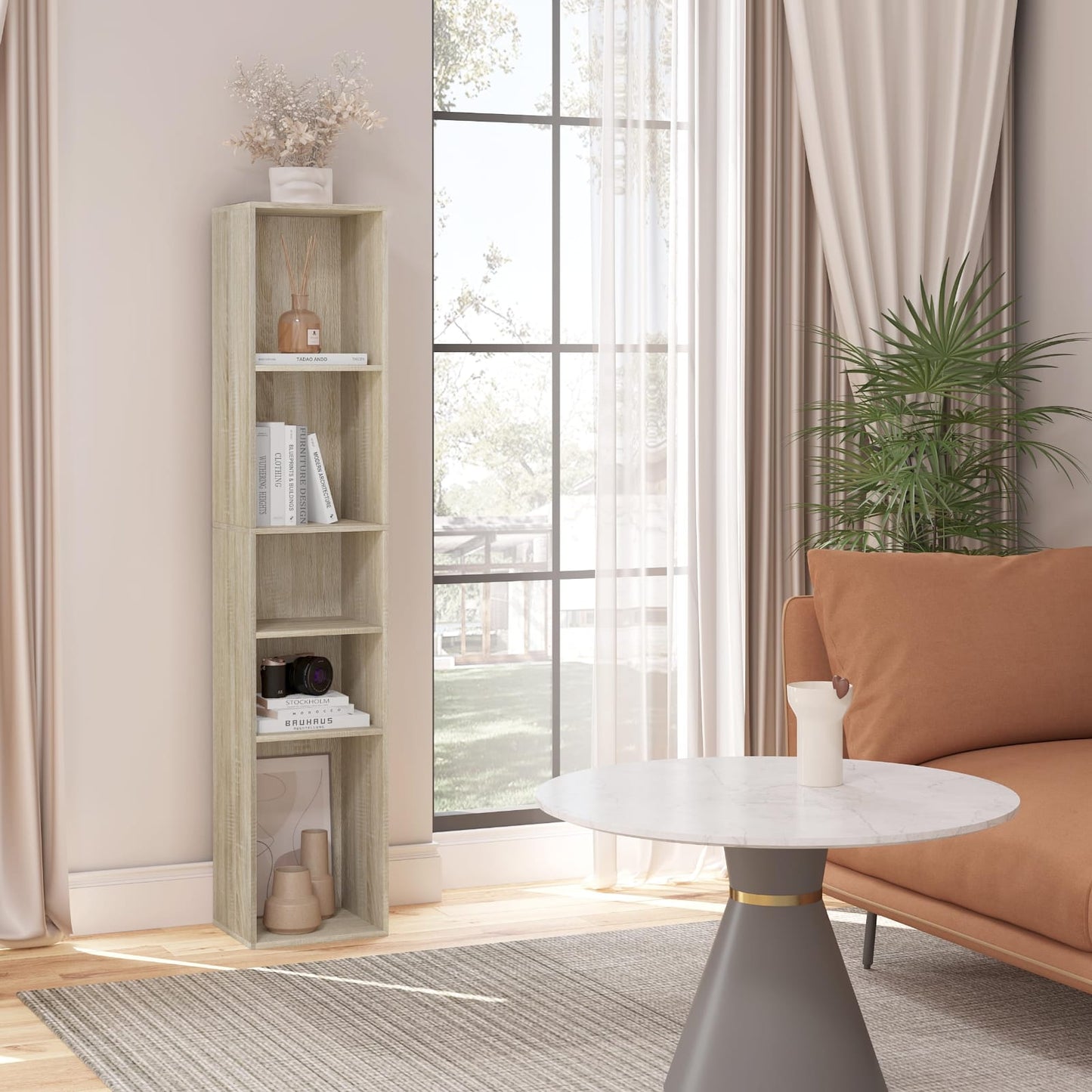 Bookcase, Open Shelf with 5 Cubes