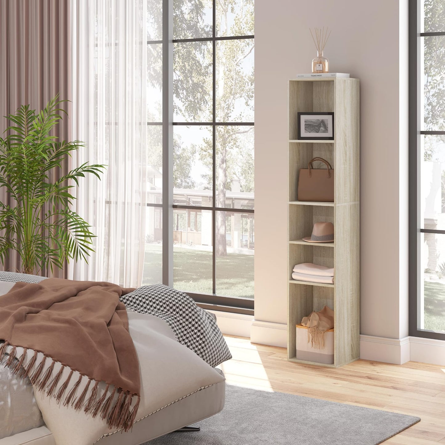 Bookcase, Open Shelf with 5 Cubes