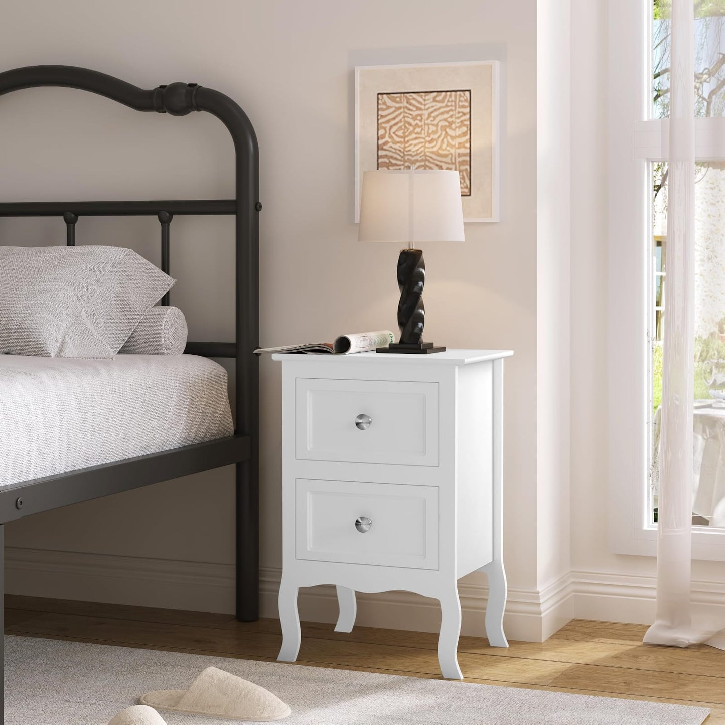 Bedside Table with 2 Drawers