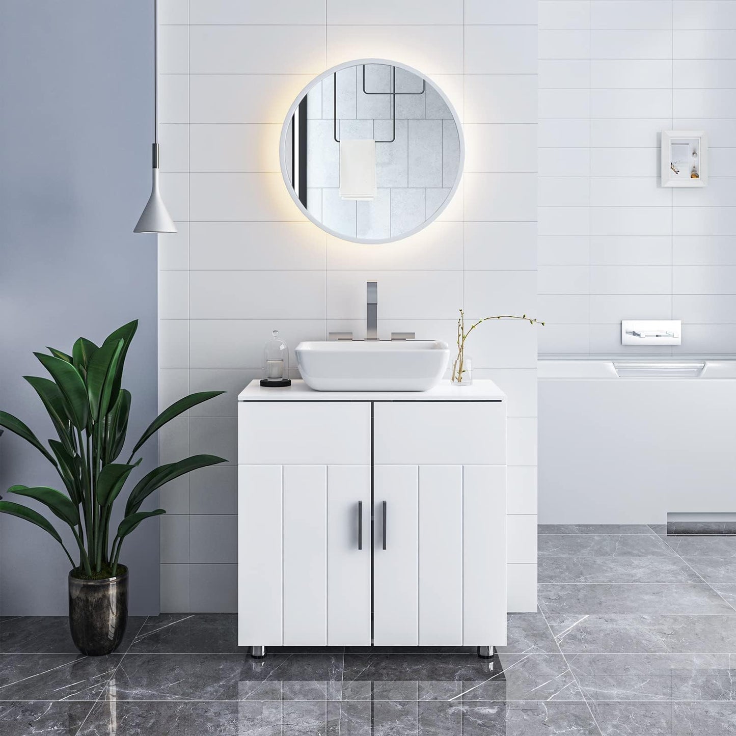 Vanity Unit with Adjustable Divider,