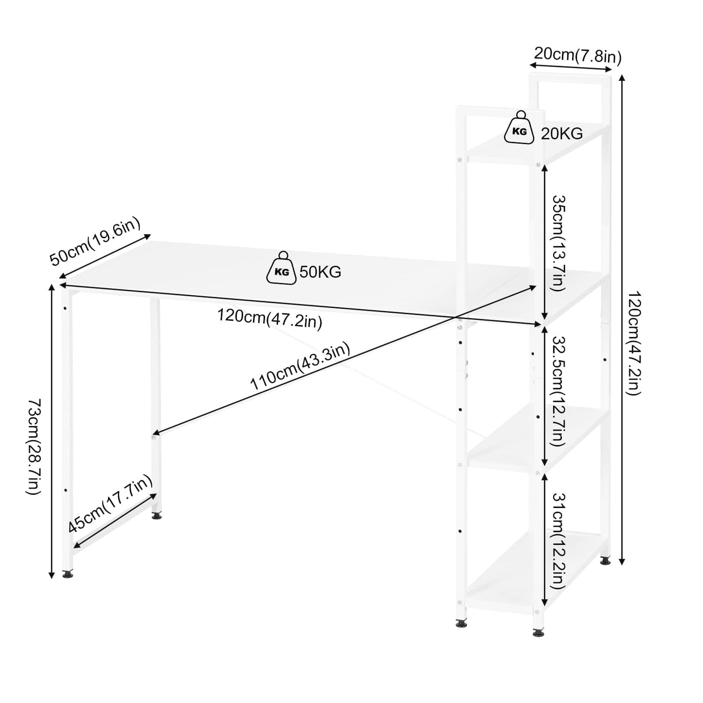 Computer Desk with Shelf