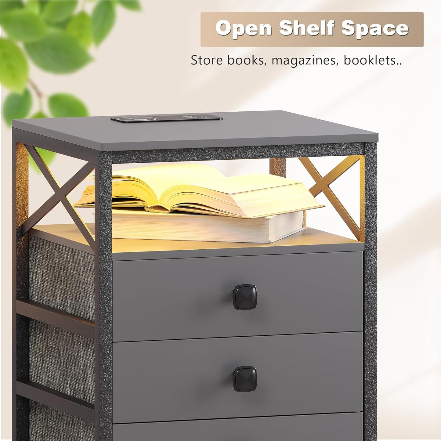 Nightstand with Wireless Charging Station1