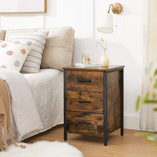 VASAGLE 3-Drawer Bedside Table