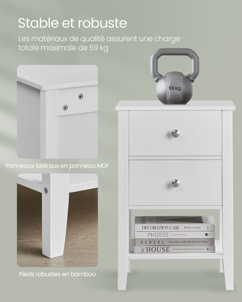 VASAGLE Bamboo Bedside Table