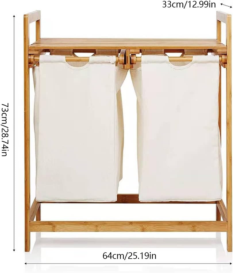 Bamboo Laundry Hamper with Shelf