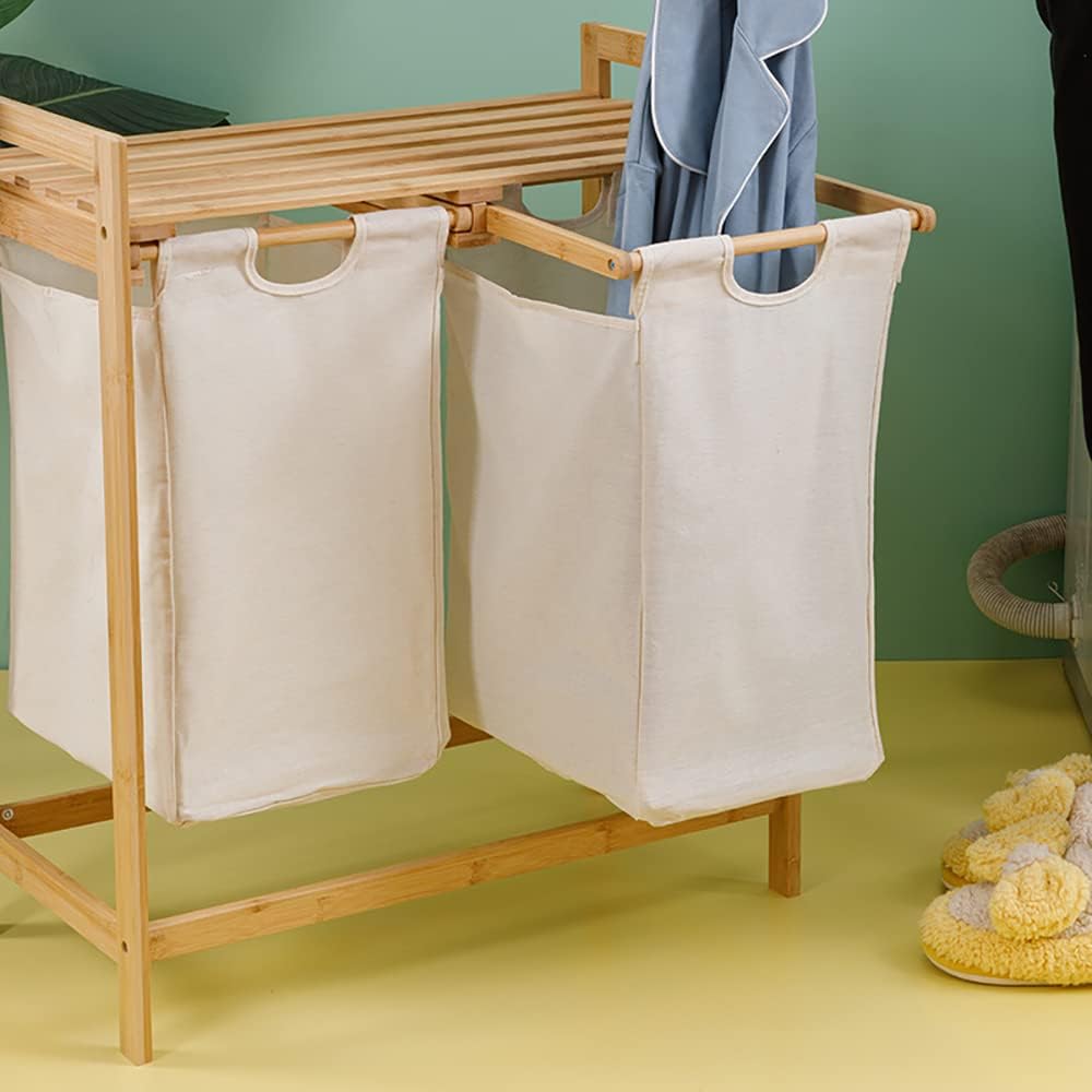 Bamboo Laundry Hamper with Shelf