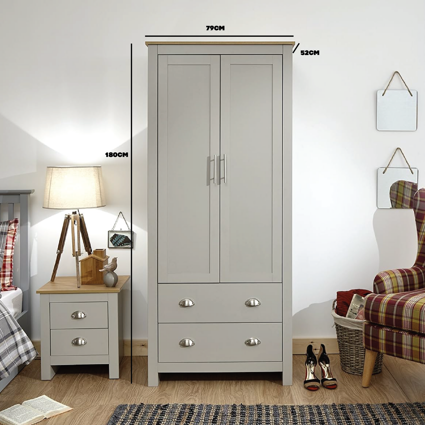 Furniture Wardrobe with 2 Drawers,