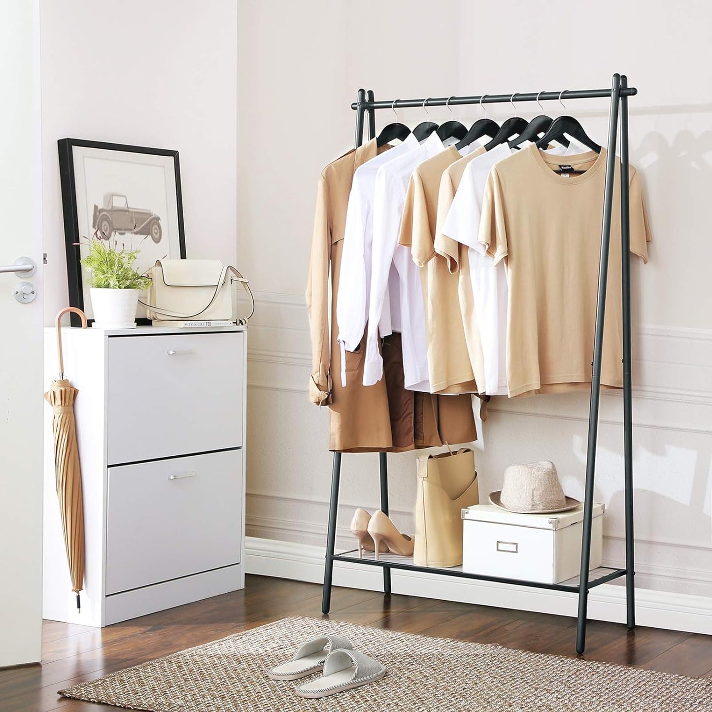 SONGMICS Steel Clothes Rack with Clothes Rail
