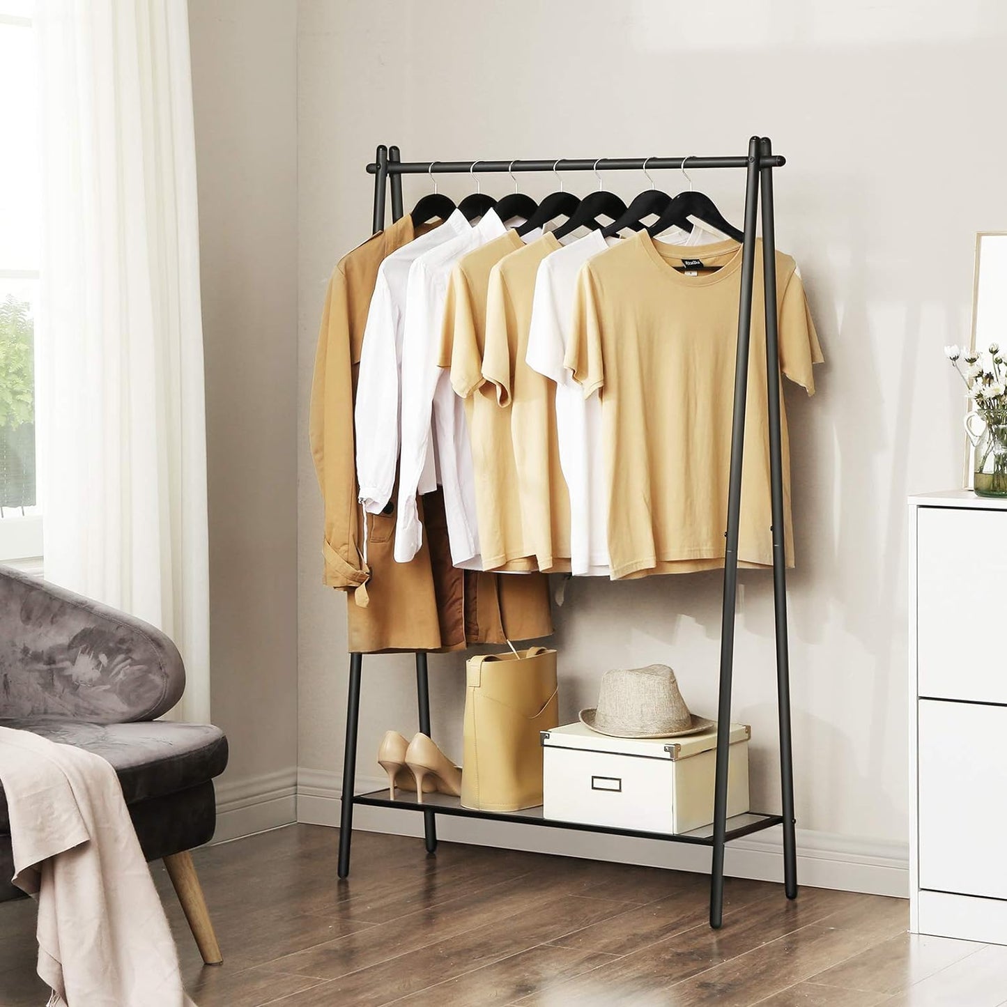 SONGMICS Steel Clothes Rack with Clothes Rail
