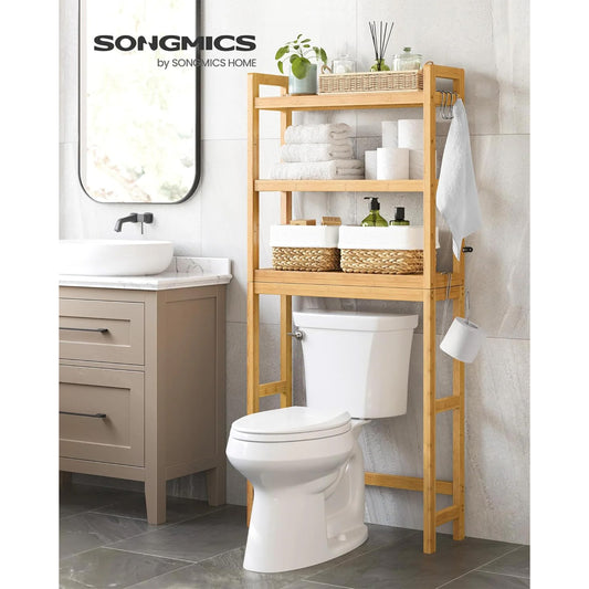 SONGMICS Bamboo Over The Toilet Storage UBTS001N01