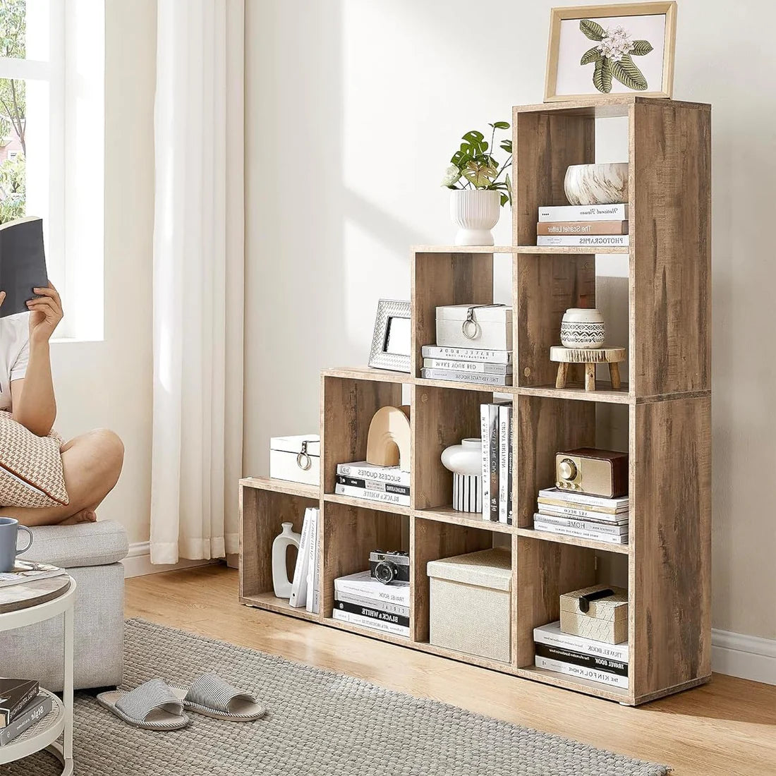 VASAGLE 10-Cube Bookcase, Bookshelf