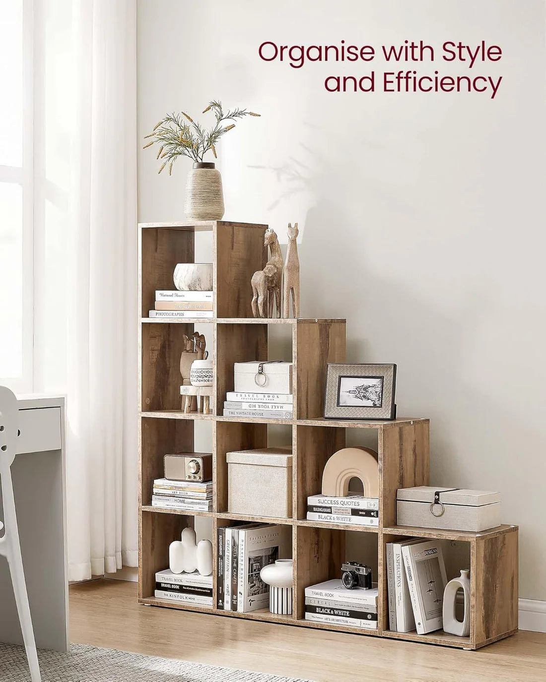 VASAGLE 10-Cube Bookcase, Bookshelf