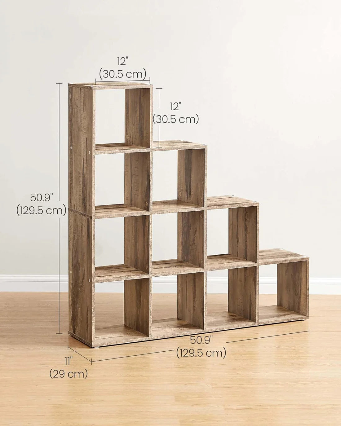 VASAGLE 10-Cube Bookcase, Bookshelf