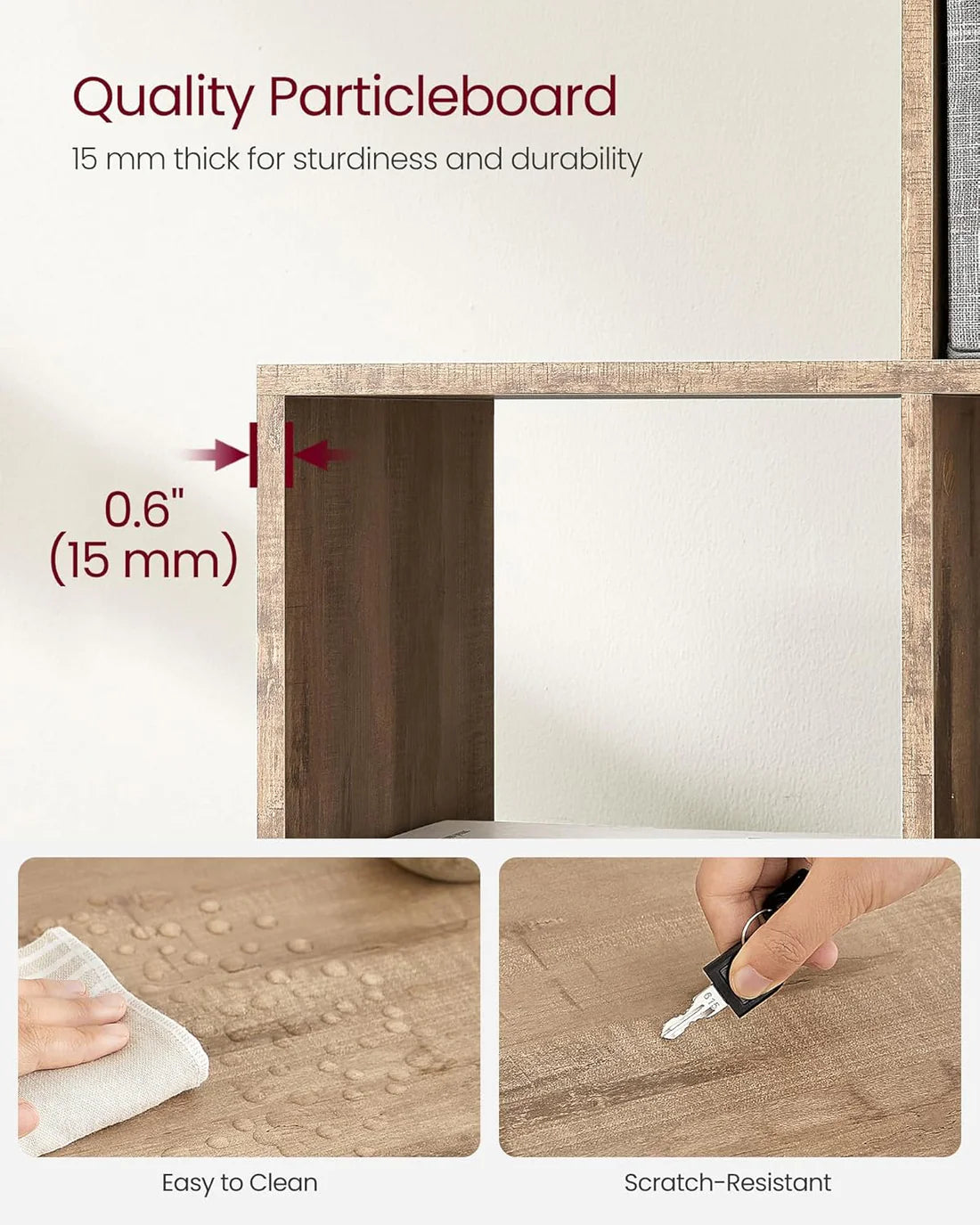 VASAGLE 10-Cube Bookcase, Bookshelf