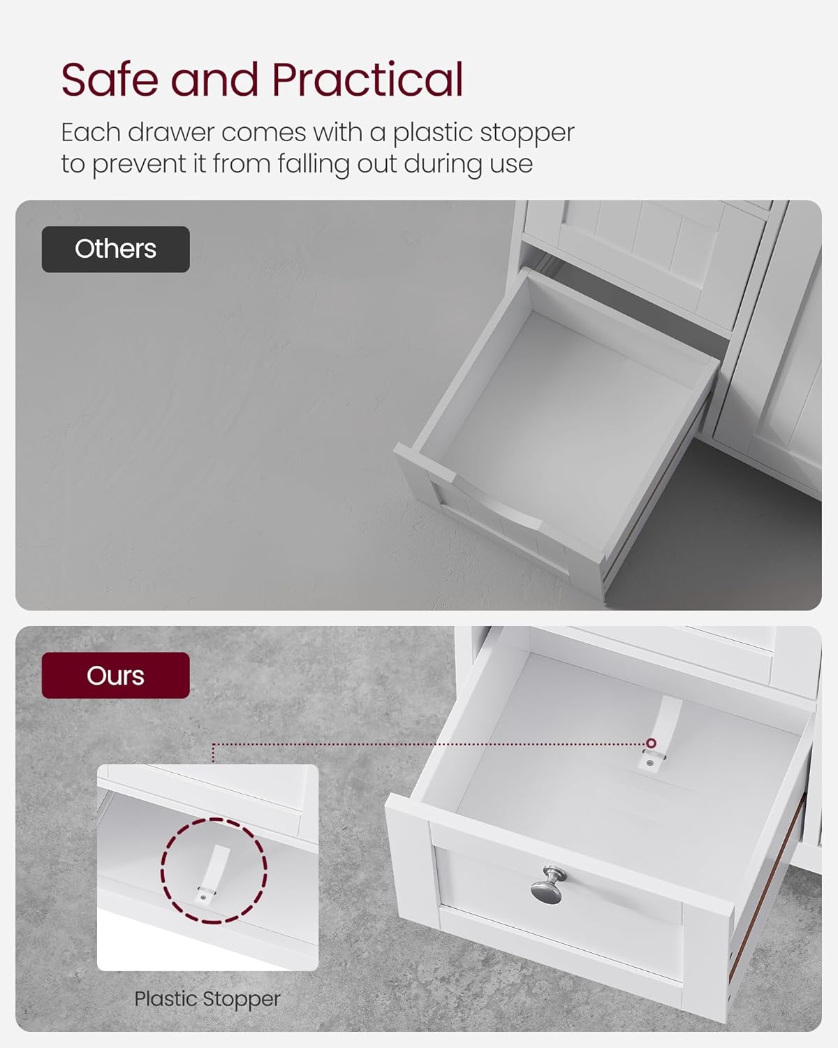 VASAGLE Bathroom Floor Storage Cabinet UBBC542P31V1