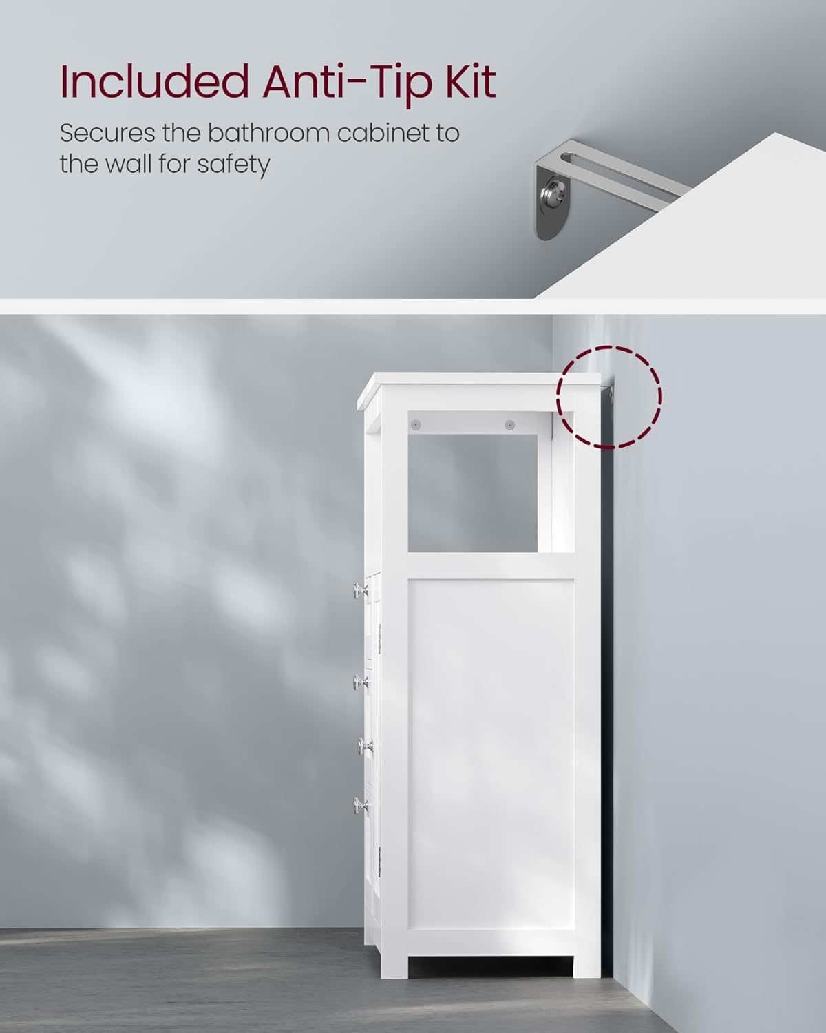 VASAGLE Bathroom Floor Storage Cabinet UBBC542P31V1