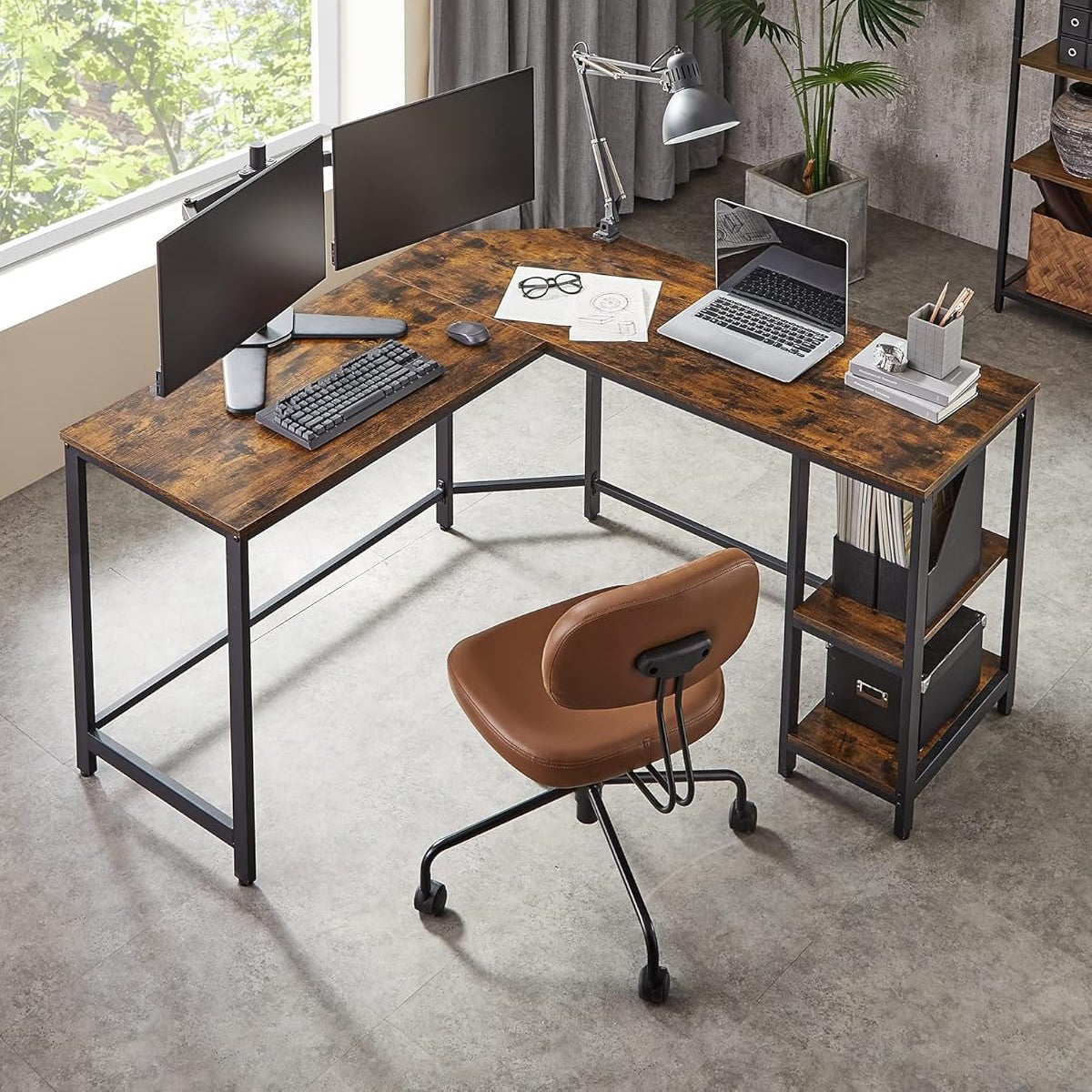 VASAGLE Rustic Brown Computer Desk – Serena Home