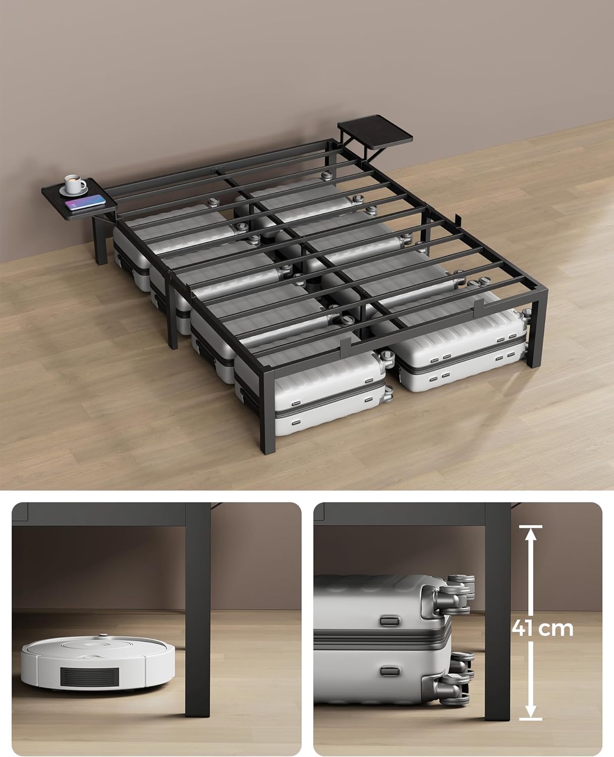 VASAGLE Metal Double Bed