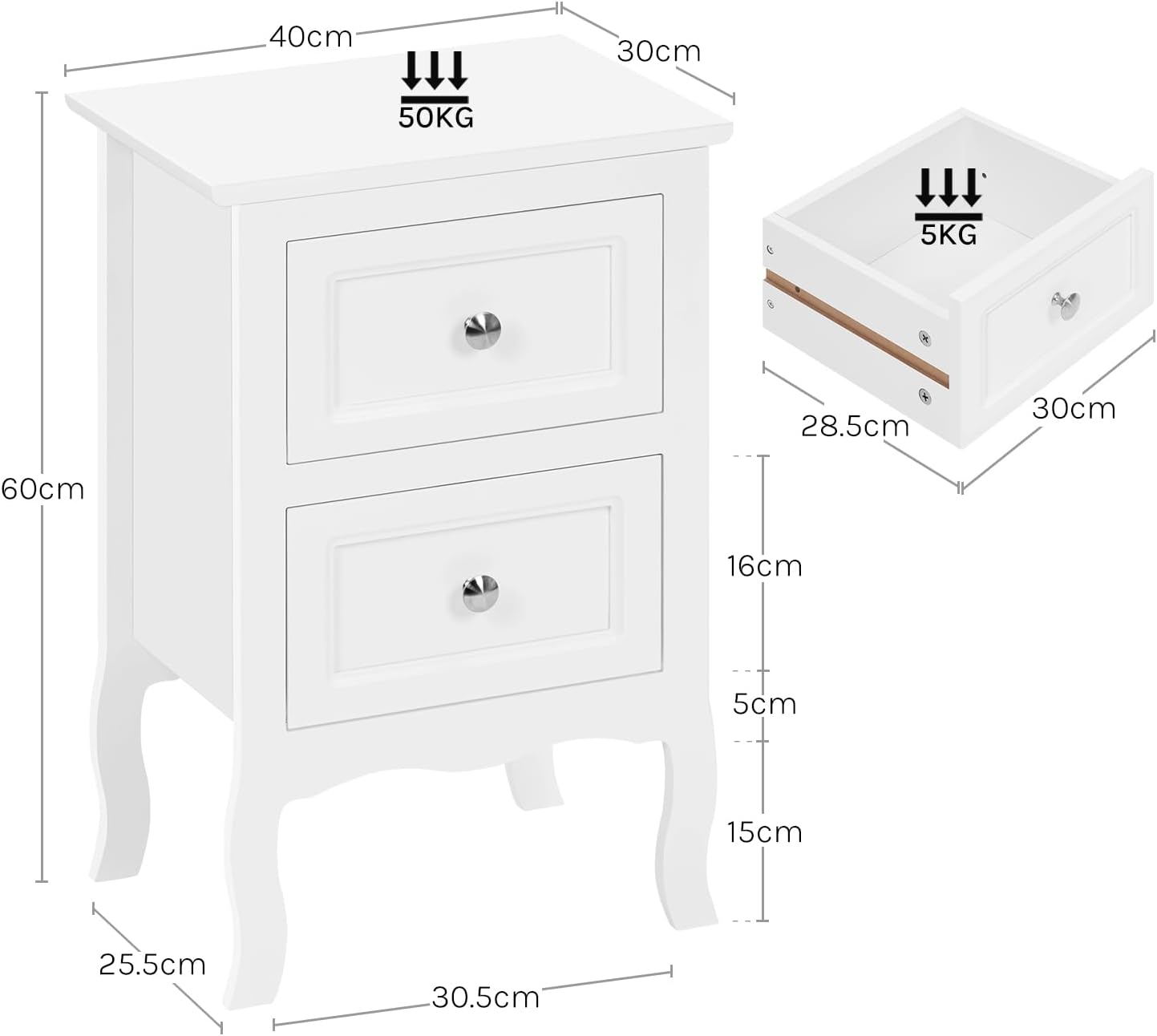 WOLTU Bedside Table