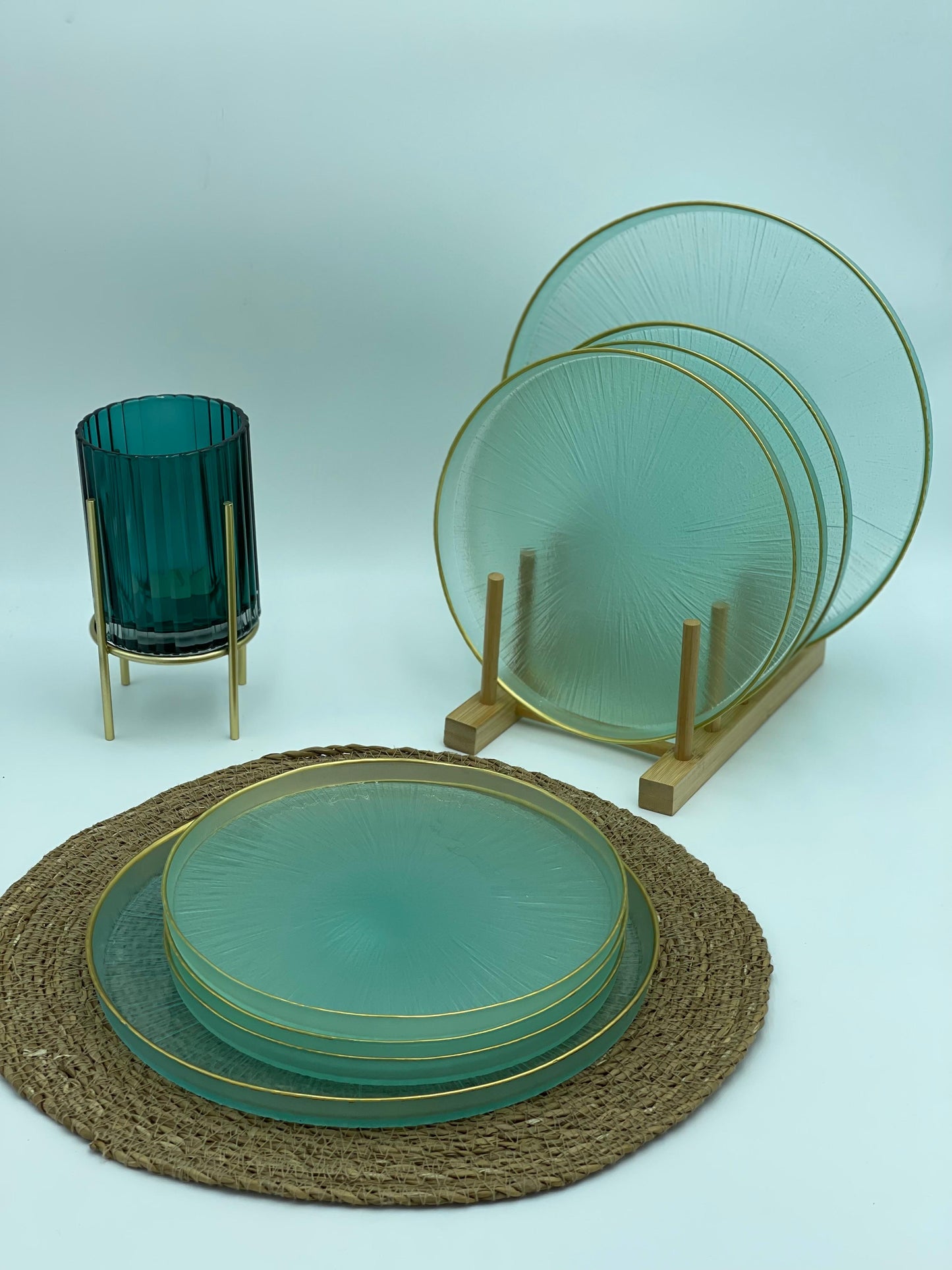 SET OF 7 Luxury Glass Plate