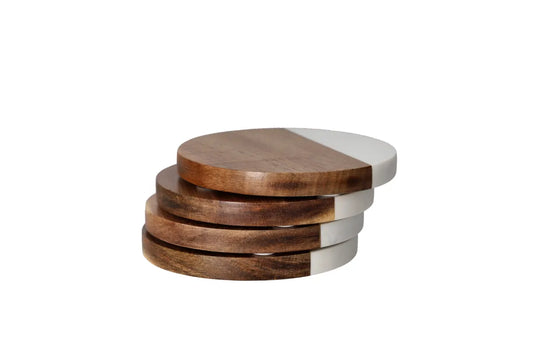 Danny Home Marble & Wooden Coasters Set