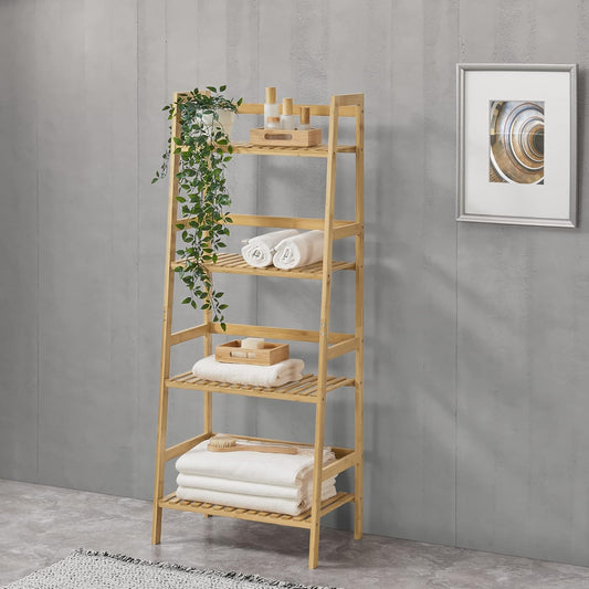 4-Tier Bamboo  Ladder Shelf