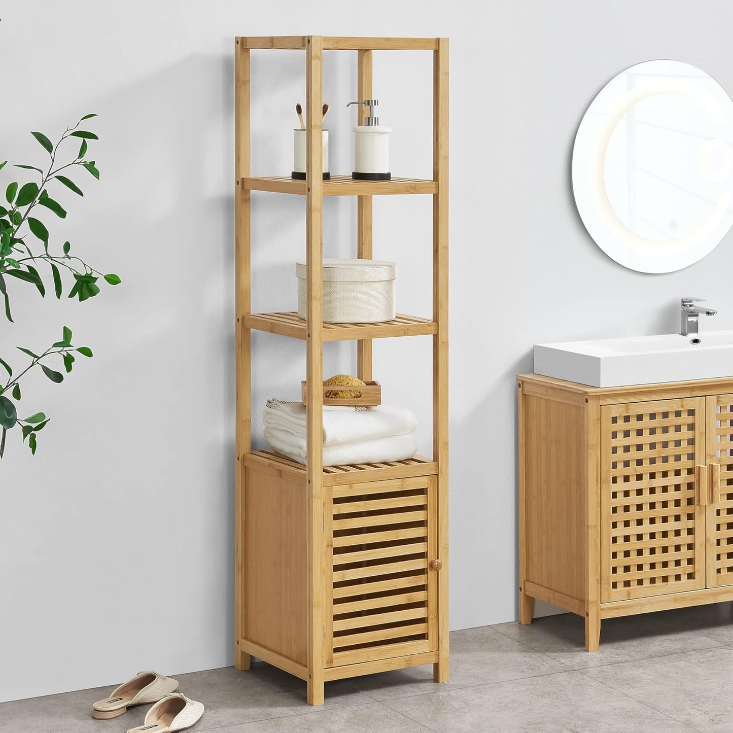 Bamboo Shelf with Cabinet