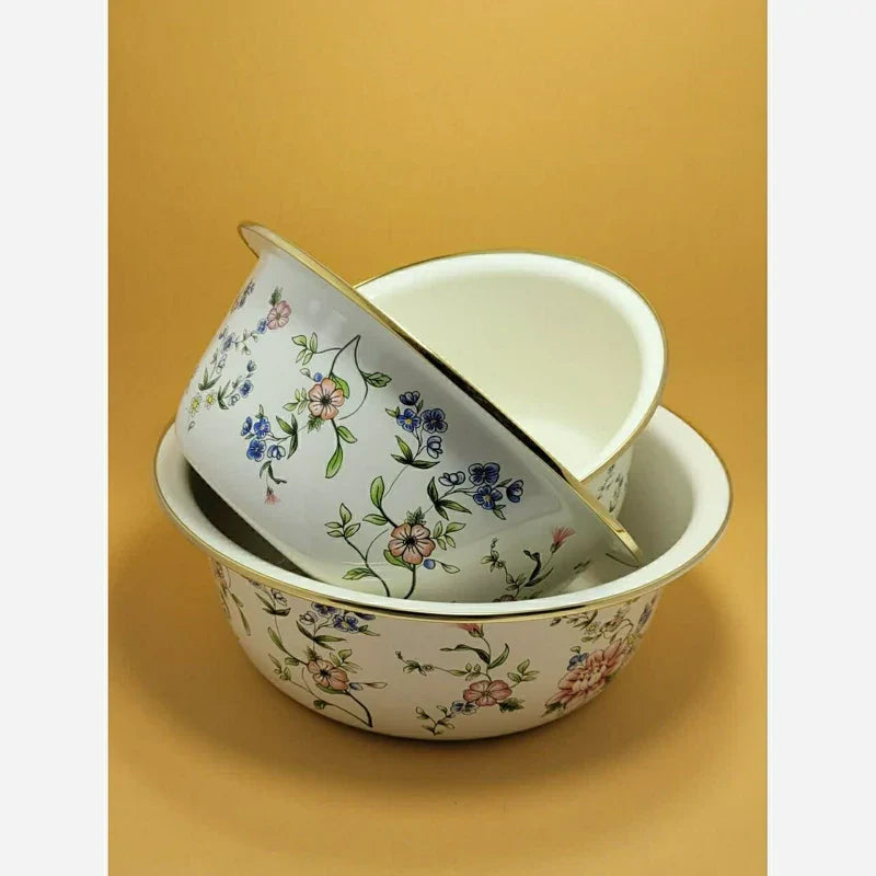 Floral Enamel Bowl