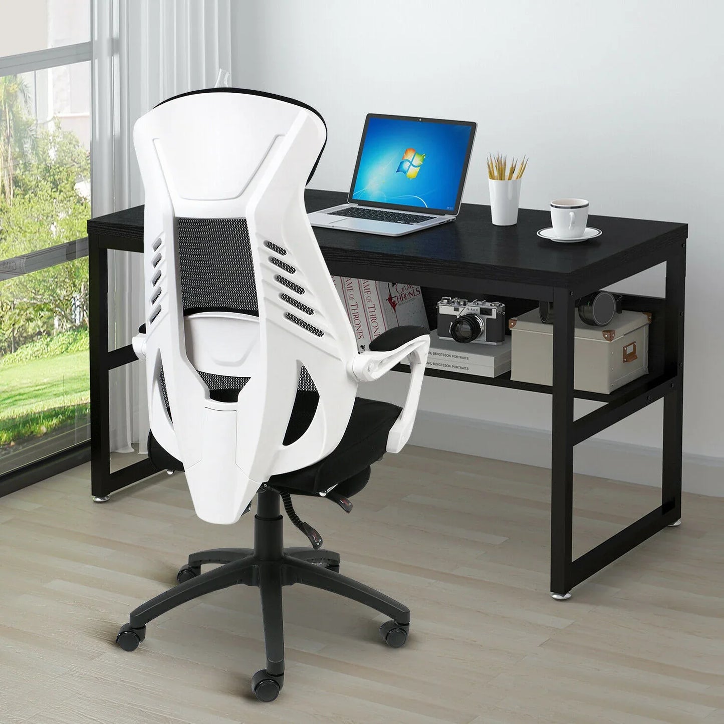 Ergonomic Black Mesh Office Chair with Headrest