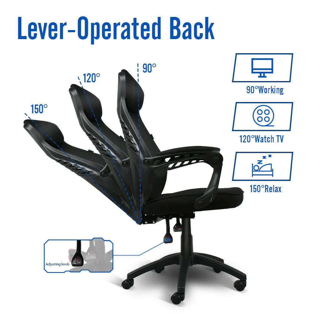 Ergonomic Black Mesh Office Chair with Headrest