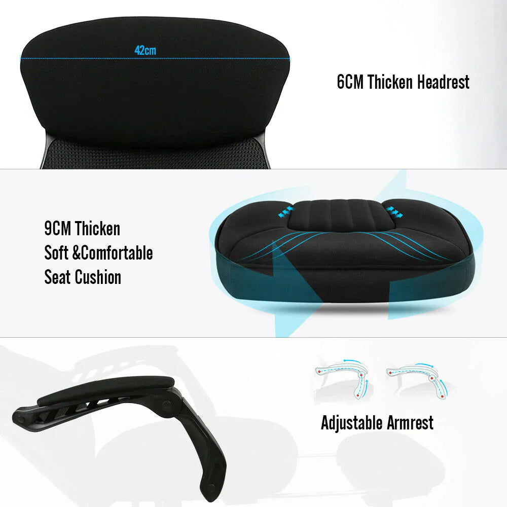 Ergonomic Black Mesh Office Chair with Headrest